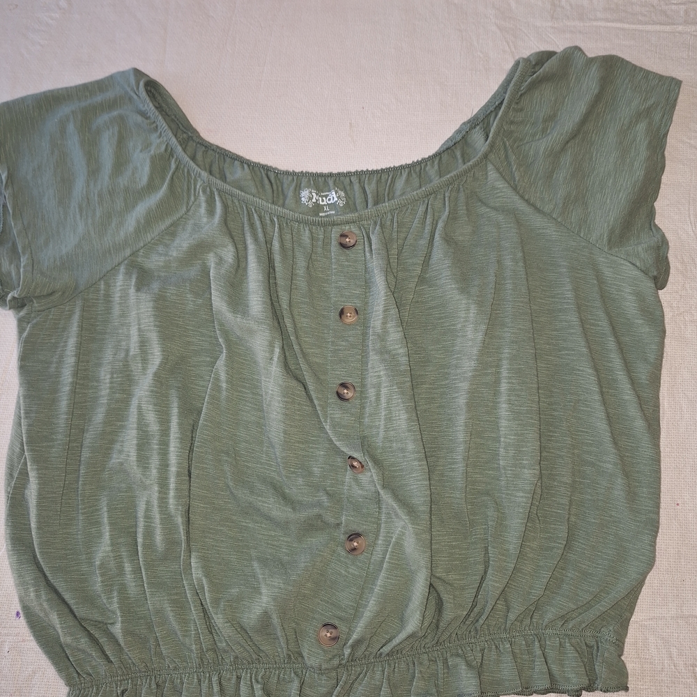 Vintage Mudd Olive Crop Top